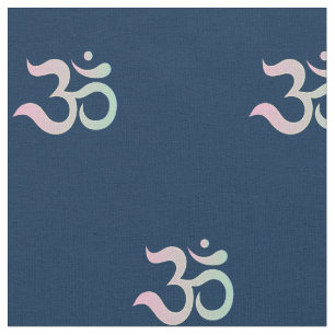 Om het symboolpatroon Sanskrit pastel roze groen b Stof