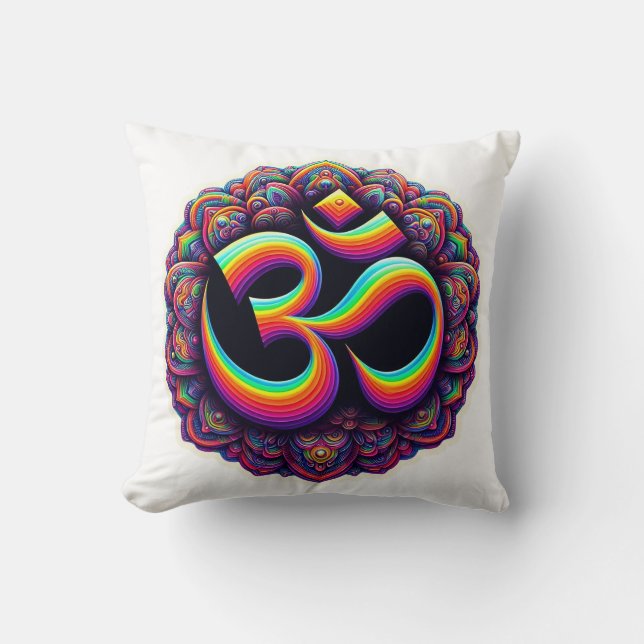 Om Hindu Symbol Sierkussen (Voorkant)
