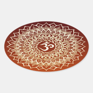 OM HINDU SYMBOOL OVALE STICKER