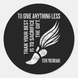 Om iets minder dan beste Prefontaine te geven Ronde Sticker