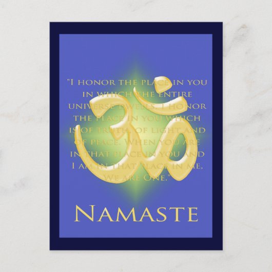 Om in Blue & Gold - Namaste Briefkaart (Voorkant)