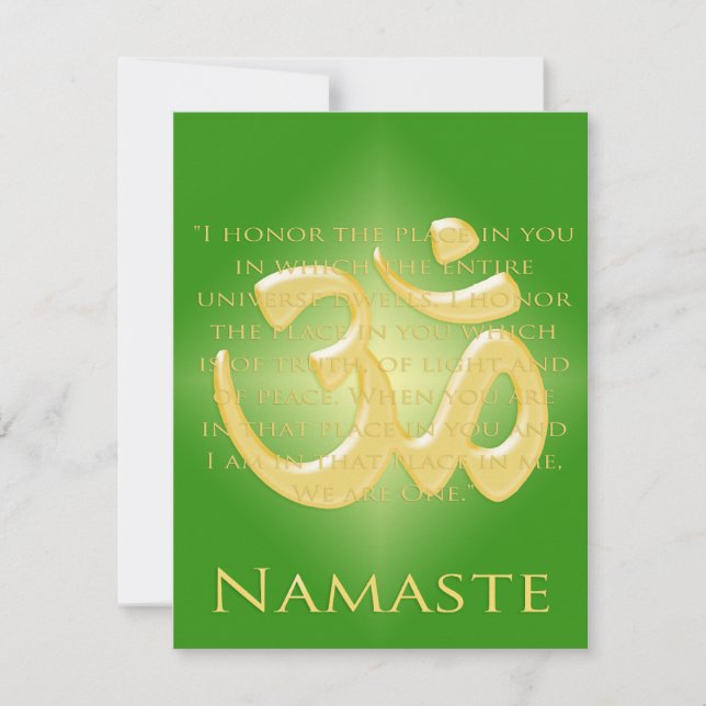 Om in Green & Gold - Namaste (Voorkant)
