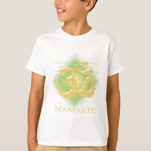 Om in Green & Gold - Namaste T-shirt (Voorkant)