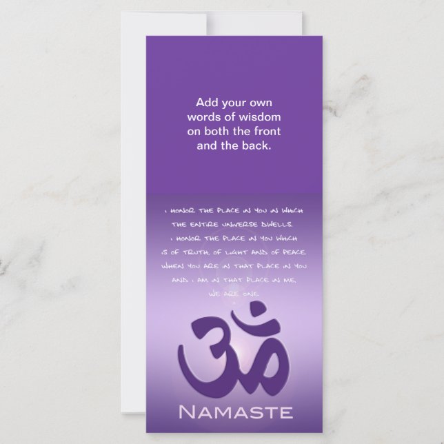 Om in Purples - Namaste (Voorkant)