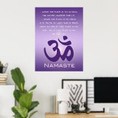 Om in Purples - Namaste Poster (Thuiskantoor)