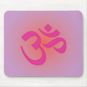 Om, in roze en oranje muismat