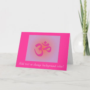 Om, in roze en sinaasappel kaart