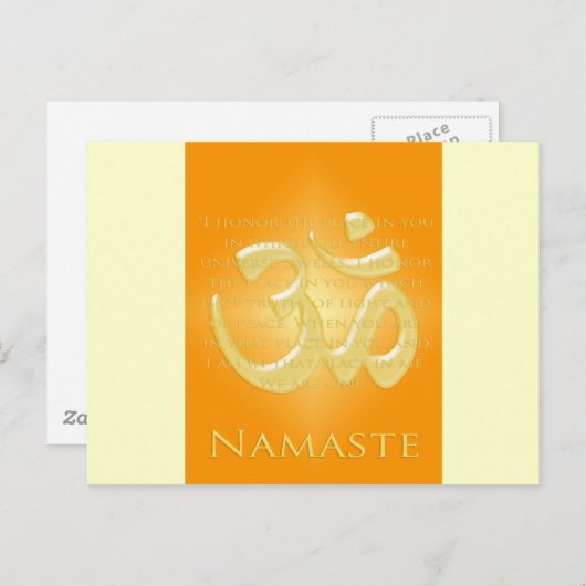 Om in Sinaasappels en goud - Namaste Briefkaart (Voorkant / Achterkant)
