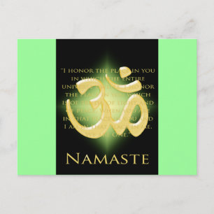 Om in zwart en goud - Namaste Briefkaart