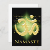 Om in zwart en goud - Namaste Kaart (Voorkant / Achterkant)