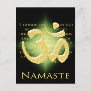 Om in zwart en goud - Namaste Kaart