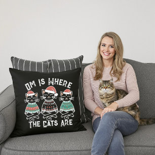 Om is waar de katten zijn feestelijk Sierkussen