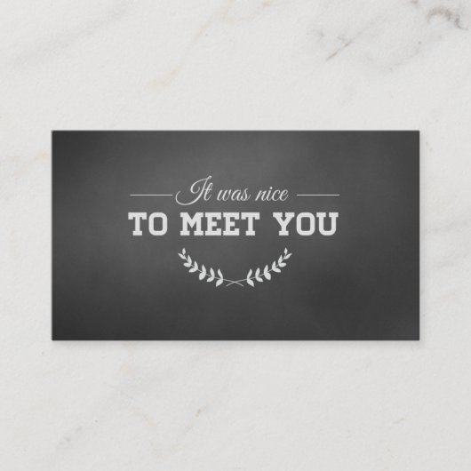 Om je te ontmoeten Black Visitekaartje (Voorkant)
