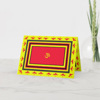 Om & Lamp Diwali Wenskaart Kaart