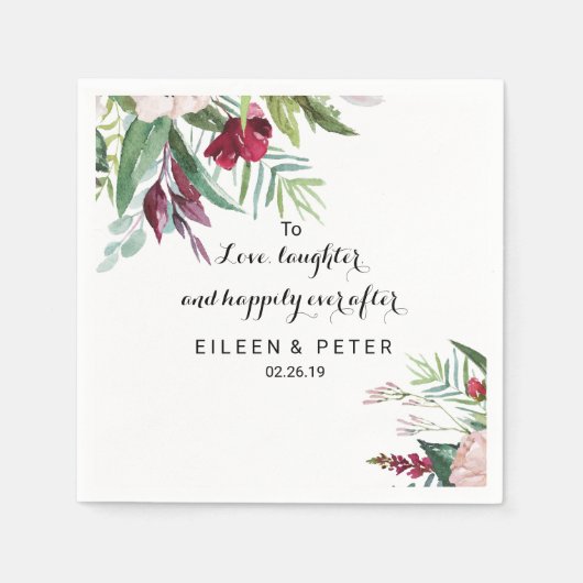 Om lief te hebben, te lachen en nog lang en gelukk servet (Voorkant)