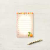 Om lijst, Autumn bladeren & pompoen op scrollen te Post-it® Notes (Op bureau)