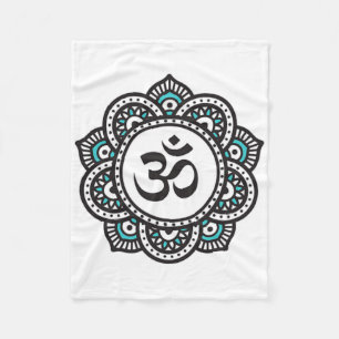 Om Lotus Bloem Symbool Spirituele Yoga Boeddhisme Fleece Deken