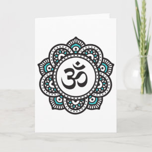 Om Lotus Bloem Symbool Spirituele Yoga Boeddhisme Kaart