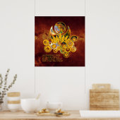Om Lotus & GAYATRI MANTRA | universum van vuur Poster (Keuken)