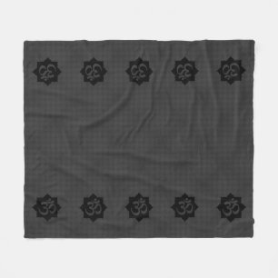 OM Lotus Spirituality Yoga in koolstofvezelstijl Fleece Deken
