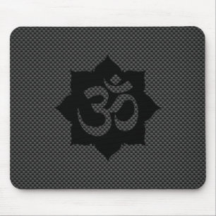 OM Lotus Spirituality Yoga in koolstofvezelstijl Muismat