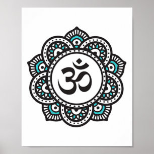 Om Lotusbloem Symbool Spirituele Yoga Boeddhisme M Poster