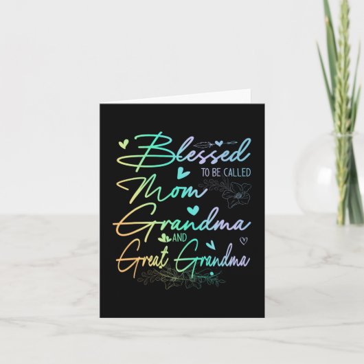 Om mama oma en overgrootmoeder bloemig te worden g kaart (Voorkant)