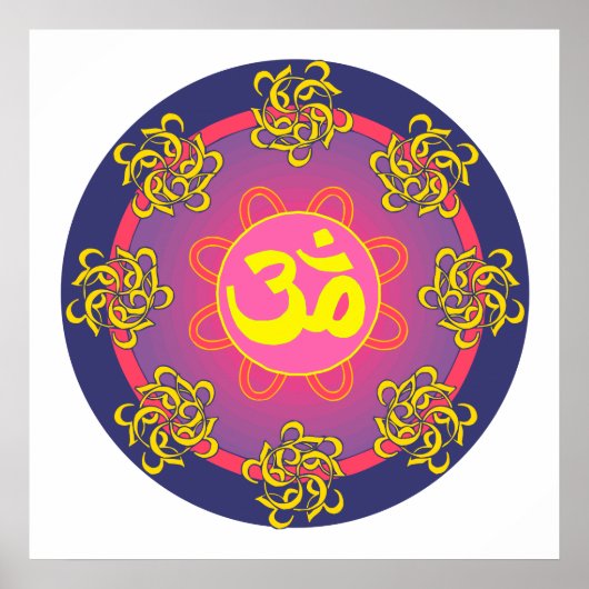 Om Mandala Art Poster (Voorkant)