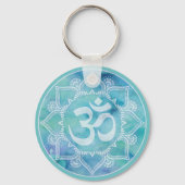 Om Mandala Blue Sleutelhanger (Achterkant)