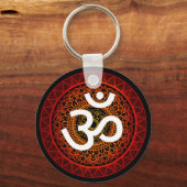 Om mandala rode wortel chakra sleutelhanger (Voorkant)