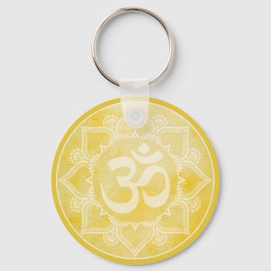 Om Mandala Yellow Sleutelhanger
