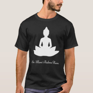 Om Mani Padme Hum Boeddha En Lotus Meditatie Mant T-shirt