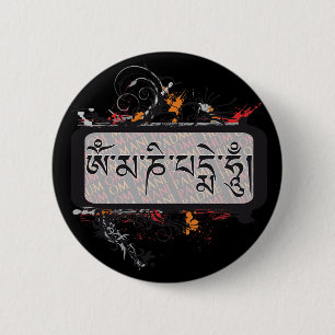 Om Mani Padme Hum Grubge Ronde Button 5,7 Cm