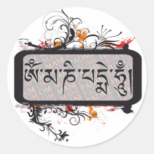 Om Mani Padme Hum Grubge Ronde Sticker