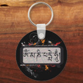Om Mani Padme Hum Grubge Sleutelhanger (Voorkant)