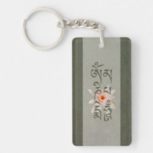 Om Mani Padme Hum Lotus Sleutelhanger