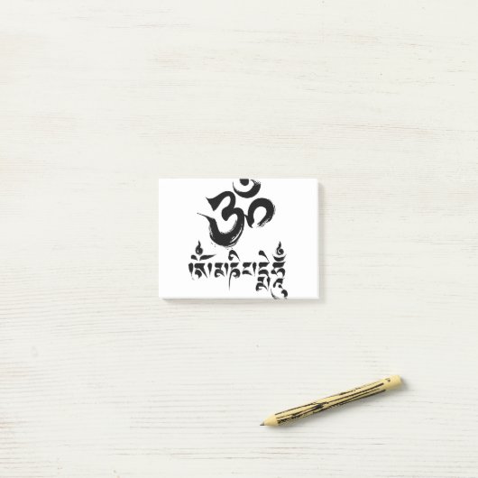 Om Mani Padme Hum Mantra Post-it® Notes (Op bureau)