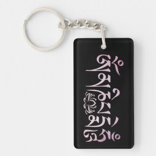 Om Mani Padme Hum Pink Sleutelhanger