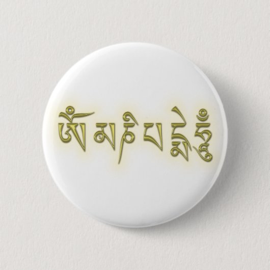 Om Mani Padme Hum Ronde Button 5,7 Cm (Voorkant)