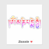 Om Mani Padme Hum Tibetan Buddhist Mantra Sticker (Vel)