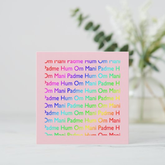 Om Mani Padme Hum Uitnodiging (Staand voorkant)