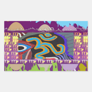 OM Mantra - 108 maal omschakelen in de hartslag Rechthoekige Sticker