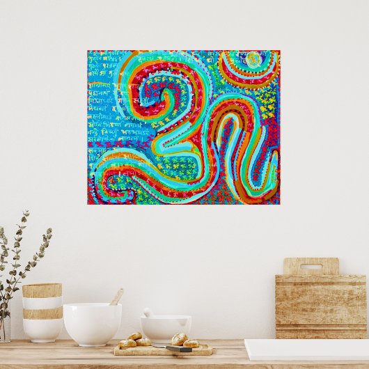 OM MANTRA: Om 108 keer en andere mantra's Poster (Keuken)