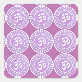 OM Mantra: OMMANTRA Paarse Chant Vierkante Sticker