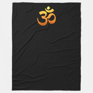 Om Mantra Symbol Gold Sun Meditation Yoga Fleece Deken