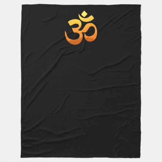 Om Mantra Symbol Gold Sun Meditation Yoga Fleece Deken (Voorkant)
