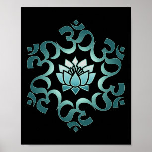 Om, Mantra, Symbool, Mandala, Lotus Bloem, Boeddhi Poster
