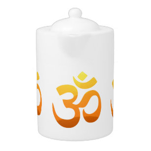 Om Mantra Yoga Symbol Gold Sun Asana Relax Fitness Theepot