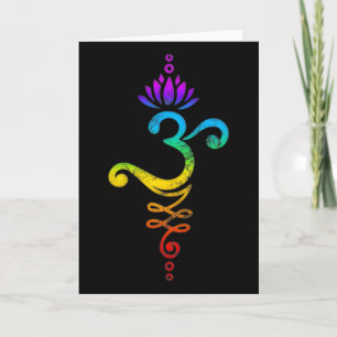 Om Mantra, Yoga, Symbool, Lotus Bloem, Regenboog,  Kaart