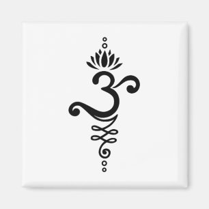 Om Mantra Yoga Symbool Lotus Bloem Unalome Ornamen Magneet